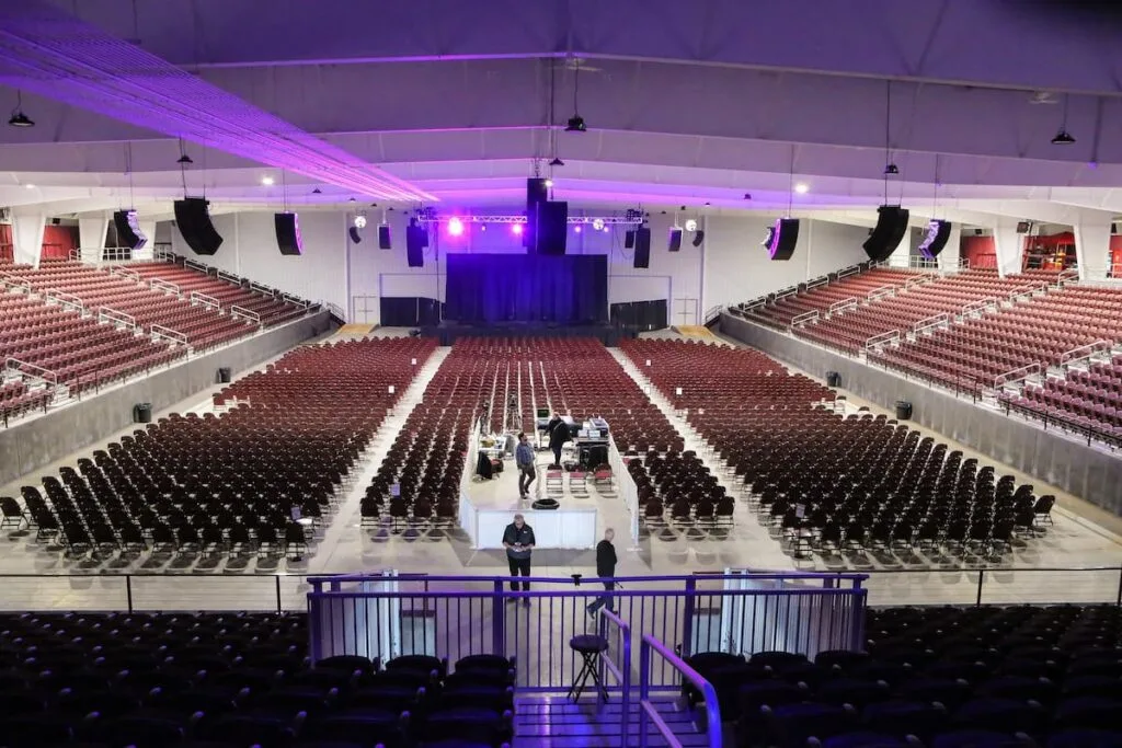 The MEC Coliseum space filled with seating