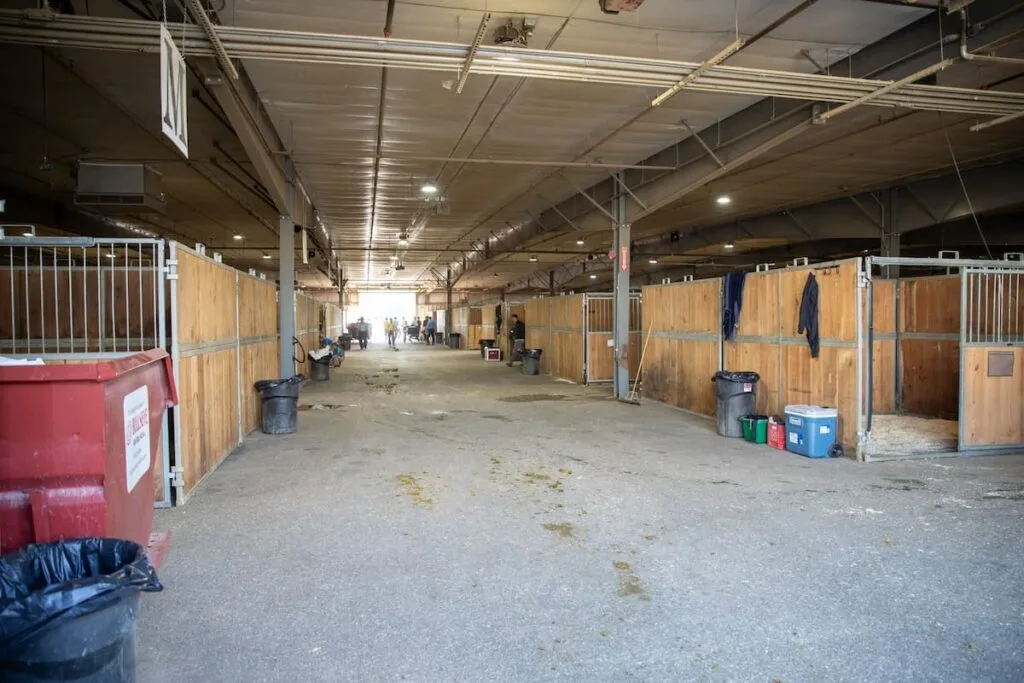 The MEC Stall/Staging Barn filled with stalls