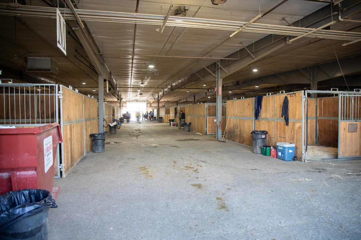The MEC Stall/Staging Barn filled with stalls