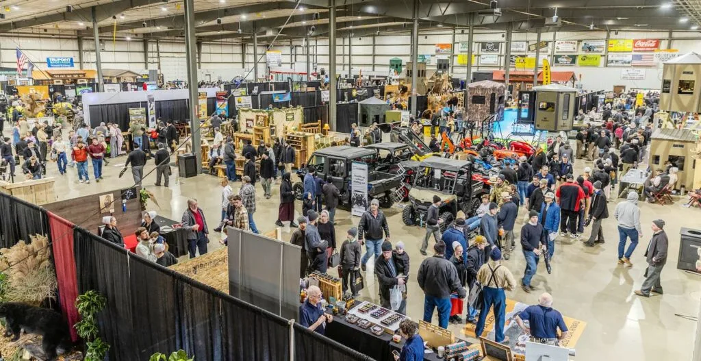 The MEC Trade Show building at an event filled with people
